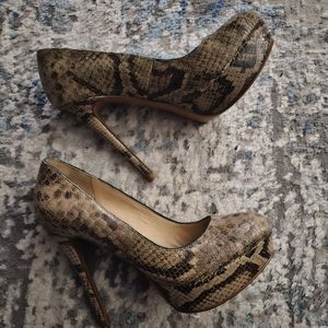 Zara Woman Platform Snakeskin Heels Size 37
